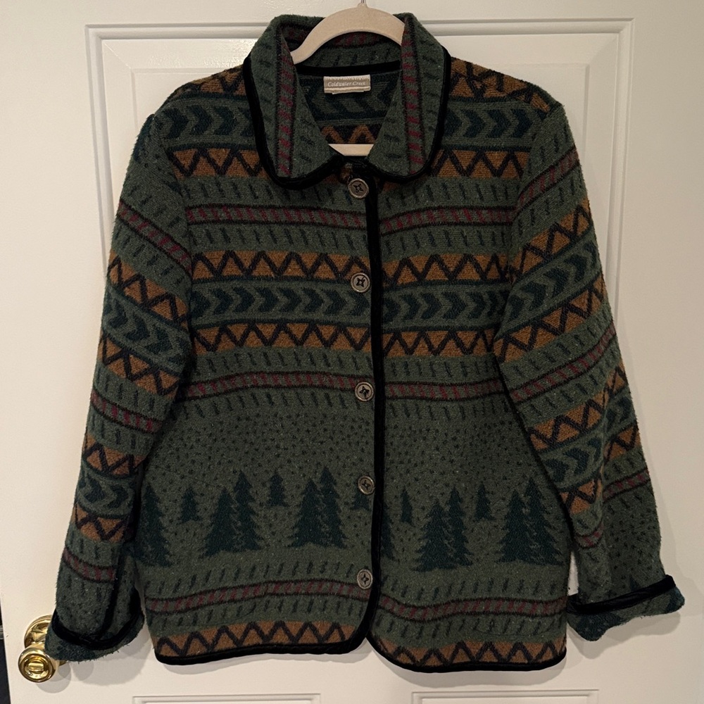 Coldwater Creek Vintage Aztec Cabin Blanket Jacket - Size Large - Picture 9 of 11